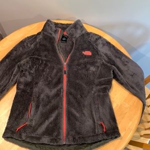 The North Face fuzzy zip front jacket